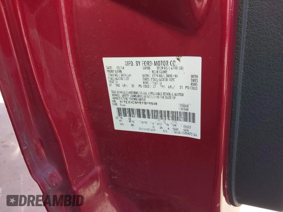 2014 Ford F-150 XL with VIN 1FTEX1CM9EFB16548, listed as a IAAI auction lot 41743490 with 232,325 mi miles and . Bid and sale history available at DreamBid. Image 9.