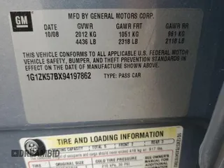 2009 Chevrolet Malibu LTZ with VIN 1G1ZK57BX94197862, listed as a Copart auction lot 50140285 with 100,451 mi miles and Salvage Title. Bid and sale history available at DreamBid. Image 12.
