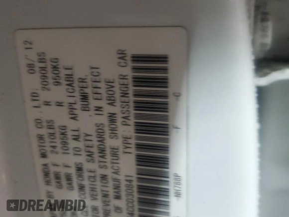 2012 Acura TSX Technology с VIN JH4CU2F64CC030841, выставлен на аукционе Copart как лот 64146525 с пробегом 167 770 миль миль и Чистый • Clean title. История ставок и продаж доступна на DreamBid. Изображение 12.