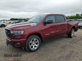 2025 Ram 1500 Big Horn with VIN 1C6SRFFP5SN599982, listed as a Copart auction lot 53619625 with 10,276 mi miles and Salvage Title. Bid and sale history available at carsss.com. Image 1.