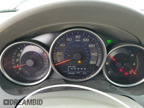 2005 Acura RL with VIN JH4KB16595C009988, listed as a Copart auction lot 54700185 with 189,486 mi miles and Salvage title. Bid and sale history available at DreamBid. Image 9.