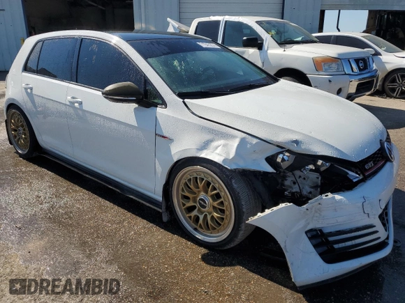 2016 Volkswagen Golf GTI SE with VIN 3VW5T7AU7GM047943, listed as a Copart auction lot 71943254 with 74,835 mi miles and Salvage Title. Bid and sale history available at carsss.com. Image 4.