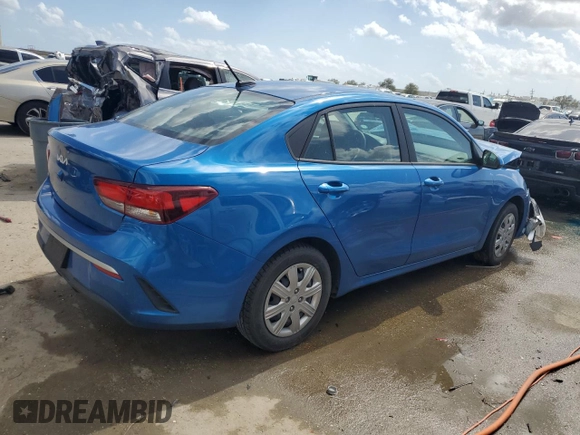 2022 Kia Rio LX with VIN 3KPA24AD3NE468231, listed as a Copart auction lot 49903475 with 62,187 mi miles and Salvage Title. Bid and sale history available at carsss.com. Image 3.