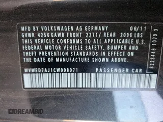 2012 Volkswagen GTI PZEV with VIN WVWED7AJ1CW008071, listed as a Copart auction lot 86112114 with 126,985 mi miles and Clean title. Bid and sale history available at DreamBid. Image 12.