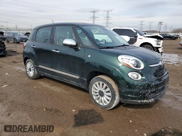 2015 FIAT 500L Lounge with VIN ZFBCFACH3FZ034699, listed as a Copart auction lot 46993955 with 66,238 mi miles and Salvage Title. Bid and sale history available at carsss.com. Image 4.
