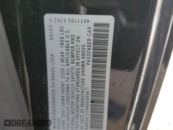 2004 Volkswagen GTI 1.8T z VIN 9BWDE61J144009498, wystawiony jako Copart lot #43926415 z przebiegiem 207 145 mil mil oraz Szkoda całkowita • Salvage title. Historia ofert i sprzedaży dostępna na DreamBid. Obrazek 12.