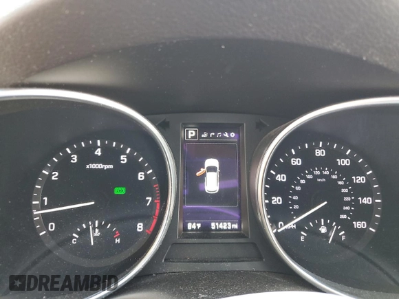 2017 Hyundai Santa Fe 2.4L with VIN 5XYZU3LB5HG411281, listed as a Copart auction lot 61428215 with 51,423 mi miles and Salvage title. Bid and sale history available at DreamBid. Image 9.