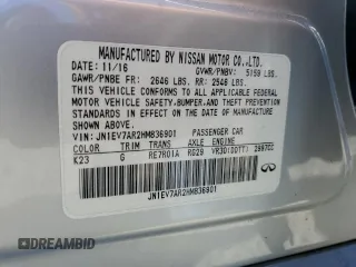 2017 Infiniti Q50 Signature Edition z VIN JN1EV7AR2HM836901, wystawiony jako Copart lot #58598685 z przebiegiem 133 310 mil mil oraz Szkoda całkowita • Salvage title. Historia ofert i sprzedaży dostępna na DreamBid. Obrazek 12.