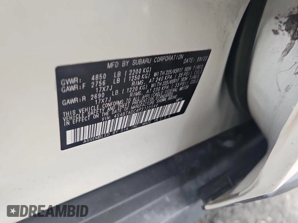 2023 Subaru Outback Premium z VIN 4S4BTADC4P3120544, wystawiony jako IAAI lot #42573177 z przebiegiem 66 293 mil mil oraz . Historia ofert i sprzedaży dostępna na DreamBid. Obrazek 8.