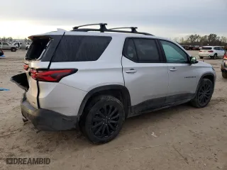 2022 Chevrolet Traverse RS with VIN 1GNERJKW4NJ124865, listed as a Copart auction lot 89060145 with 51,651 mi miles and Salvage Title. Bid and sale history available at carsss.com. Image 3.