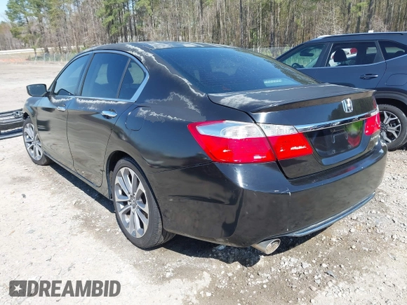 2014 Honda Accord Sport with VIN 1HGCR2F59EA181474, listed as a IAAI auction lot 41872579 with 124,252 mi miles and . Bid and sale history available at carsss.com. Image 3.