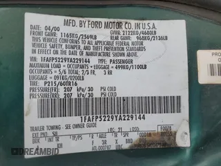2000 Ford Taurus z VIN 1FAFP5229YA229144, wystawiony jako Copart lot #47918544 z przebiegiem 160 270 mil mil oraz Tytuł czysty. Historia ofert i sprzedaży dostępna na DreamBid. Obrazek 12.