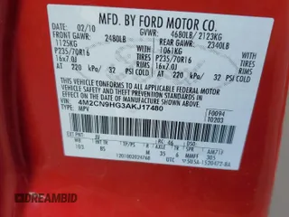 2010 Mercury Mariner Premier with VIN 4M2CN9HG3AKJ17480, listed as a Copart auction lot 82773234 with 219,149 mi miles and Salvage Title. Bid and sale history available at carsss.com. Image 13.