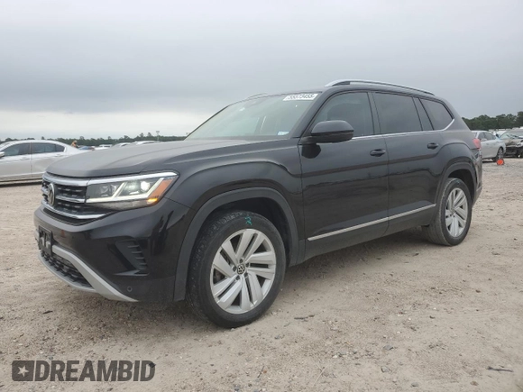 2021 Volkswagen Atlas SEL with VIN 1V2ER2CAXMC558114, listed as a Copart auction lot 55573455 with 49,296 mi miles and Salvage title. Bid and sale history available at DreamBid. Image 1.