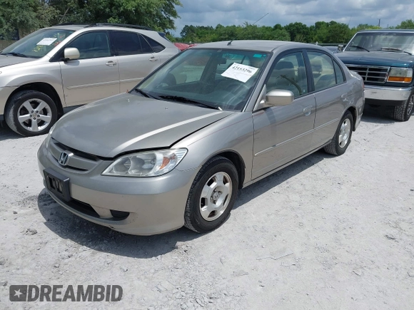 2004 Honda Civic Hybrid with VIN JHMES95644S021296, listed as a IAAI auction lot 42153296 with 281,563 mi miles. Bid and sale history available at carsss.com. Image 2.