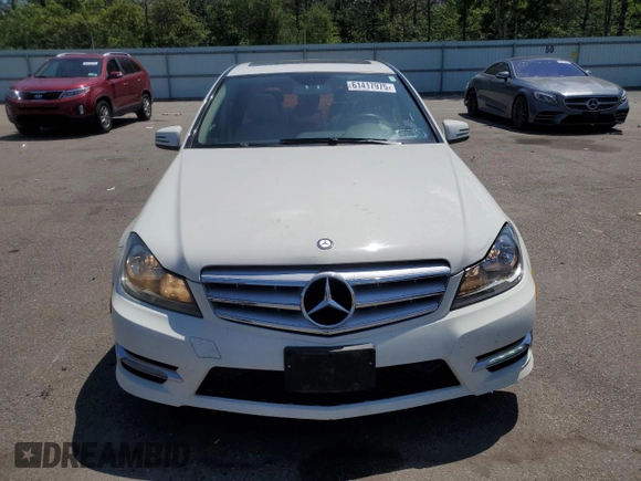 2012 Mercedes-Benz C 300 Sport with VIN WDDGF8BBXCA711039, listed as a Copart auction lot 61417975 with 131,692 mi miles and Salvage title. Bid and sale history available at DreamBid. Image 5.
