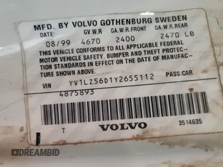 2000 Volvo V70 с VIN YV1LZ56D1Y2655112, выставлен на аукционе Copart как лот 60082325 с пробегом Не указан миль и Чистый • Clean title. История ставок и продаж доступна на DreamBid. Изображение 12.