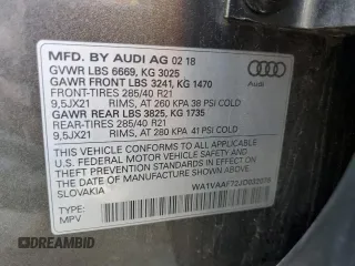 2018 Audi Q7 Prestige with VIN WA1VAAF72JD032076, listed as a Copart auction lot 57638005 with 211,242 mi miles and Salvage title. Bid and sale history available at DreamBid. Image 13.