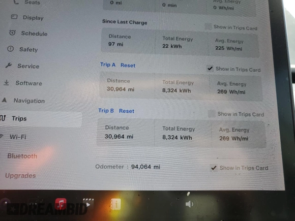 2018 Tesla Model 3 Long Range Battery with VIN 5YJ3E1EAXJF015971, listed as a Copart auction lot 47743665 with 94,064 mi miles and Salvage Title. Bid and sale history available at DreamBid. Image 9.