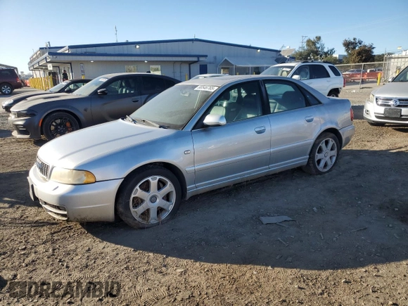 2001 Audi S4 with VIN WAURD68D31A020659, listed as a Copart auction lot 88546765 with 182,043 mi miles and Clean Title. Bid and sale history available at carsss.com. Image 1.