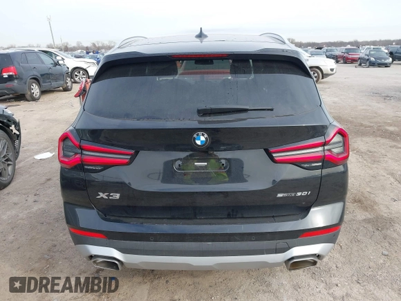 2023 BMW X3 sDrive30i with VIN 5UX43DP01P9S20838, listed as a IAAI auction lot 41696096 with 40,922 mi miles and . Bid and sale history available at DreamBid. Image 17.