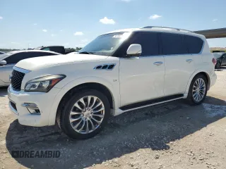 2015 Infiniti QX80 with VIN JN8AZ2NF5F9571690, listed as a Copart auction lot 54760715 with 130,450 mi miles and Clean Title. Bid and sale history available at carsss.com. Image 1.