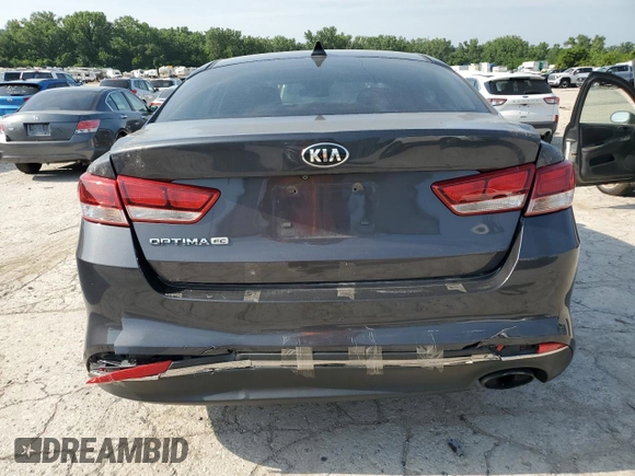 2016 Kia Optima LX with VIN KNAGT4L37G5107687, listed as a Copart auction lot 60239765 with 187,410 mi miles and Salvage title. Bid and sale history available at DreamBid. Image 6.