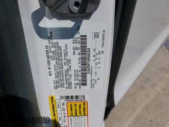 2017 Ford Fusion SE с VIN 3FA6P0H75HR406364, выставлен на аукционе Copart как лот 62405635 с пробегом 98 873 миль миль и Списание • Salvage title. История ставок и продаж доступна на DreamBid. Изображение 12.