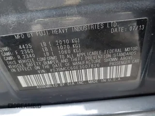 2014 Subaru Legacy Premium with VIN 4S3BMCC60E3007826, listed as a IAAI auction lot 42226490 with 169,445 mi miles and . Bid and sale history available at DreamBid. Image 9.
