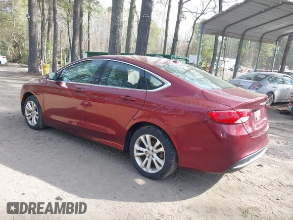 2015 Chrysler 200 Limited with VIN 1C3CCCAB6FN741128, listed as a IAAI auction lot 41933248 with 205,253 mi miles. Bid and sale history available at carsss.com. Image 3.