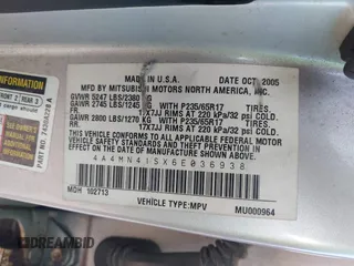 2006 Mitsubishi Endeavor Limited z VIN 4A4MN41SX6E036938, wystawiony jako IAAI lot #42394864 z przebiegiem 169 231 mil mil oraz . Historia ofert i sprzedaży dostępna na DreamBid. Obrazek 9.