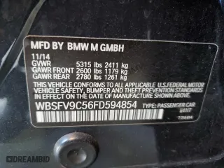 2015 BMW M5 with VIN WBSFV9C56FD594854, listed as a Copart auction lot 48476714 with 84,347 mi miles. Bid and sale history available at carsss.com. Image 15.