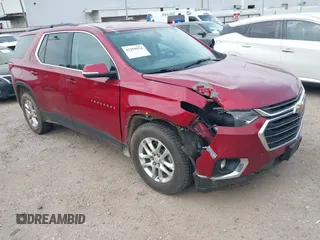 2019 Chevrolet Traverse LT Cloth z VIN 1GNERGKW6KJ158983, wystawiony jako IAAI lot #42299934 z przebiegiem 132 569 mil mil oraz . Historia ofert i sprzedaży dostępna na DreamBid. Obrazek 1.