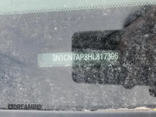 2017 Nissan Versa SV with VIN 3N1CN7AP8HL817396, listed as a Copart auction lot 51147225 with 118,177 mi miles and Salvage title. Bid and sale history available at DreamBid. Image 14.