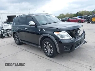 2020 Nissan Armada SL with VIN JN8AY2NC2LX519725, listed as a IAAI auction lot 41728867 with 98,877 mi miles. Bid and sale history available at carsss.com. Image 1.