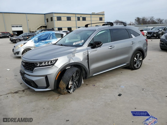 2023 Kia Sorento Hybrid EX with VIN KNDRHDLG9P5223960, listed as a Copart auction lot 45123105 with 84,581 mi miles and Salvage Title. Bid and sale history available at carsss.com. Image 1.