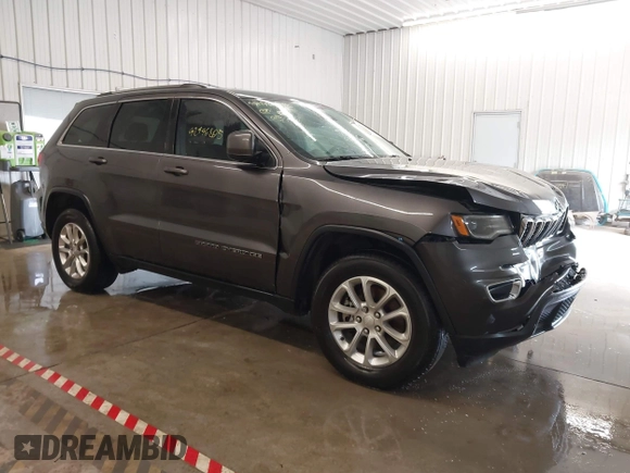 2021 Jeep Grand Cherokee Laredo X with VIN 1C4RJEAG4MC713856, listed as a IAAI auction lot 42446805 with 105,611 mi miles and . Bid and sale history available at DreamBid. Image 1.