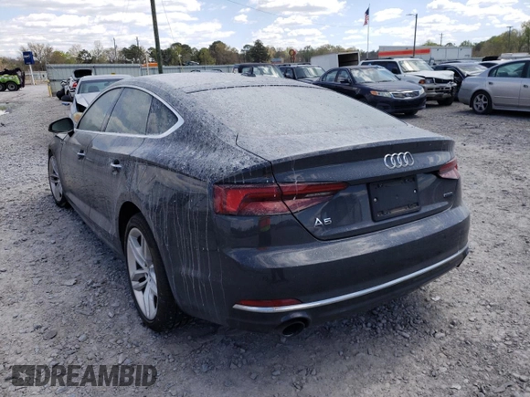 2019 Audi A5 Sportback Premium Plus with VIN WAUBNCF52KA051296, listed as a Copart auction lot 40186242 with 0 mi miles. Bid and sale history available at carsss.com. Image 3.