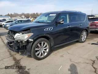 2012 Infiniti QX56 8-passenger with VIN JN8AZ2NC2C9315475, listed as a Copart auction lot 47547685 with 190,614 mi miles and Salvage Title. Bid and sale history available at carsss.com. Image 1.
