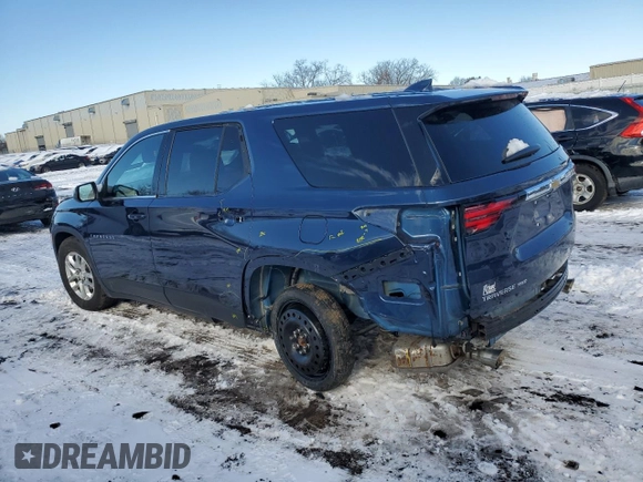 2023 Chevrolet Traverse LS with VIN 1GNEVFKW0PJ121876, listed as a Copart auction lot 43731515 with 24,673 mi miles and Salvage Title. Bid and sale history available at carsss.com. Image 2.