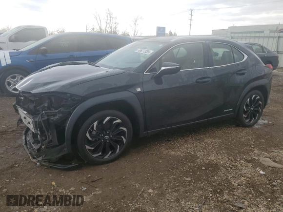 2021 Lexus UX 250h F Sport z VIN JTHR9JBH7M2041966, wystawiony jako Copart lot #49677335 z przebiegiem 27 880 mil mil oraz Szkoda całkowita • Salvage title. Historia ofert i sprzedaży dostępna na DreamBid. Obrazek 1.