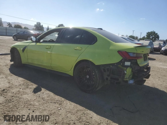 2023 BMW M3 Competition xDrive with VIN WBS43AY01PFN30318, listed as a Copart auction lot 58047995 with 34,312 mi miles and Salvage title. Bid and sale history available at DreamBid. Image 2.