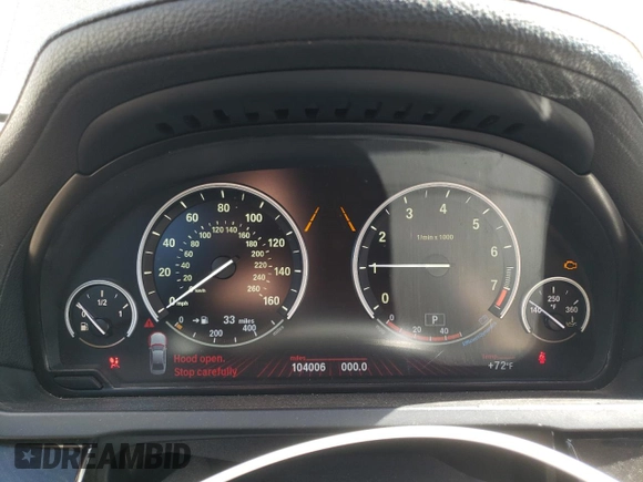 2012 BMW 7 Series 740i with VIN WBAKA4C54CC613419, listed as a Copart auction lot 54420885 with 104,006 mi miles and Salvage Title. Bid and sale history available at DreamBid. Image 9.