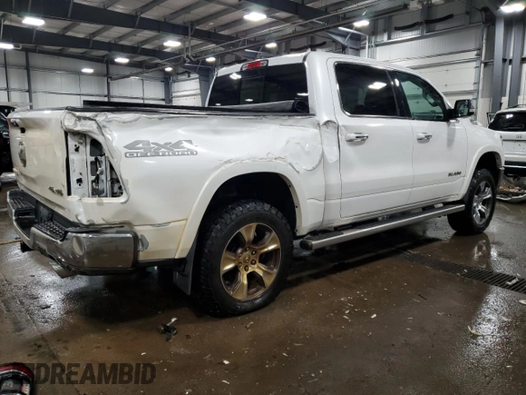 2020 Ram 1500 Laramie with VIN 1C6SRFJM8LN274113, listed as a Copart auction lot 45634455 with 164,629 mi miles and Salvage title. Bid and sale history available at DreamBid. Image 3.