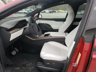 2023 Tesla Model X with VIN 7SAXCAE51PF390573, listed as a Copart auction lot 47499385 with Not Provided miles and Salvage Title. Bid and sale history available at DreamBid. Image 7.