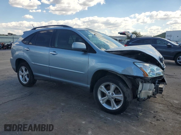 2008 Lexus RX 400h with VIN JTJGW31U382007957, listed as a Copart auction lot 72762994 with 268,053 mi miles and Salvage Title. Bid and sale history available at DreamBid. Image 4.