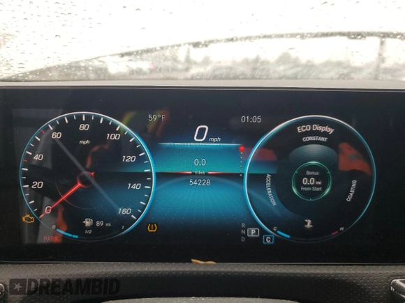 2021 Mercedes-Benz A 220 with VIN W1K3G4EB4MJ268713, listed as a Copart auction lot 44266385 with 54,228 mi miles and Salvage Title. Bid and sale history available at DreamBid. Image 9.