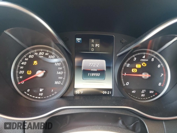 2016 Mercedes-Benz C 300 with VIN WDDWF4JBXGR160348, listed as a Copart auction lot 49208705 with 118,950 mi miles and Salvage Title. Bid and sale history available at carsss.com. Image 9.
