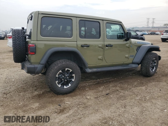 2025 Jeep Wrangler Rubicon with VIN 1C4RJXR61SW513701, listed as a Copart auction lot 59692735 with 4,778 mi miles and Salvage title. Bid and sale history available at DreamBid. Image 3.