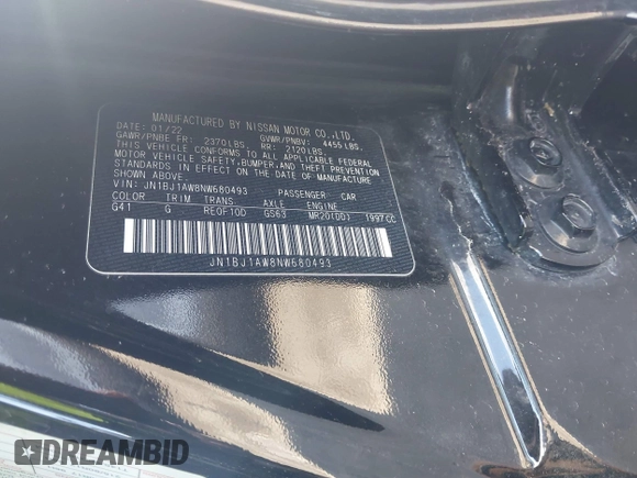 2022 Nissan Rogue S with VIN JN1BJ1AW8NW680493, listed as a IAAI auction lot 41595447 with 71,473 mi miles and . Bid and sale history available at DreamBid. Image 9.